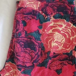 Lularoe Leggings Flower Legging Red Pink One Size Roses Print